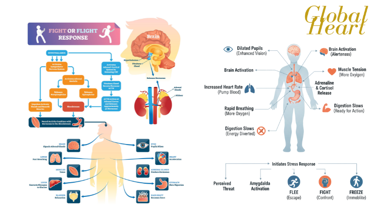 Fight-or-Flight Response" diagram