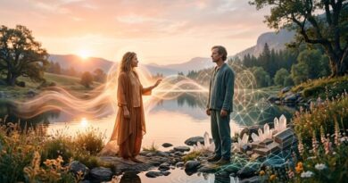 Empaths vs autism: people in a calm, scenic landscape at sunrise, symbolizing the distinct expressions of affective and cognitive empathy.